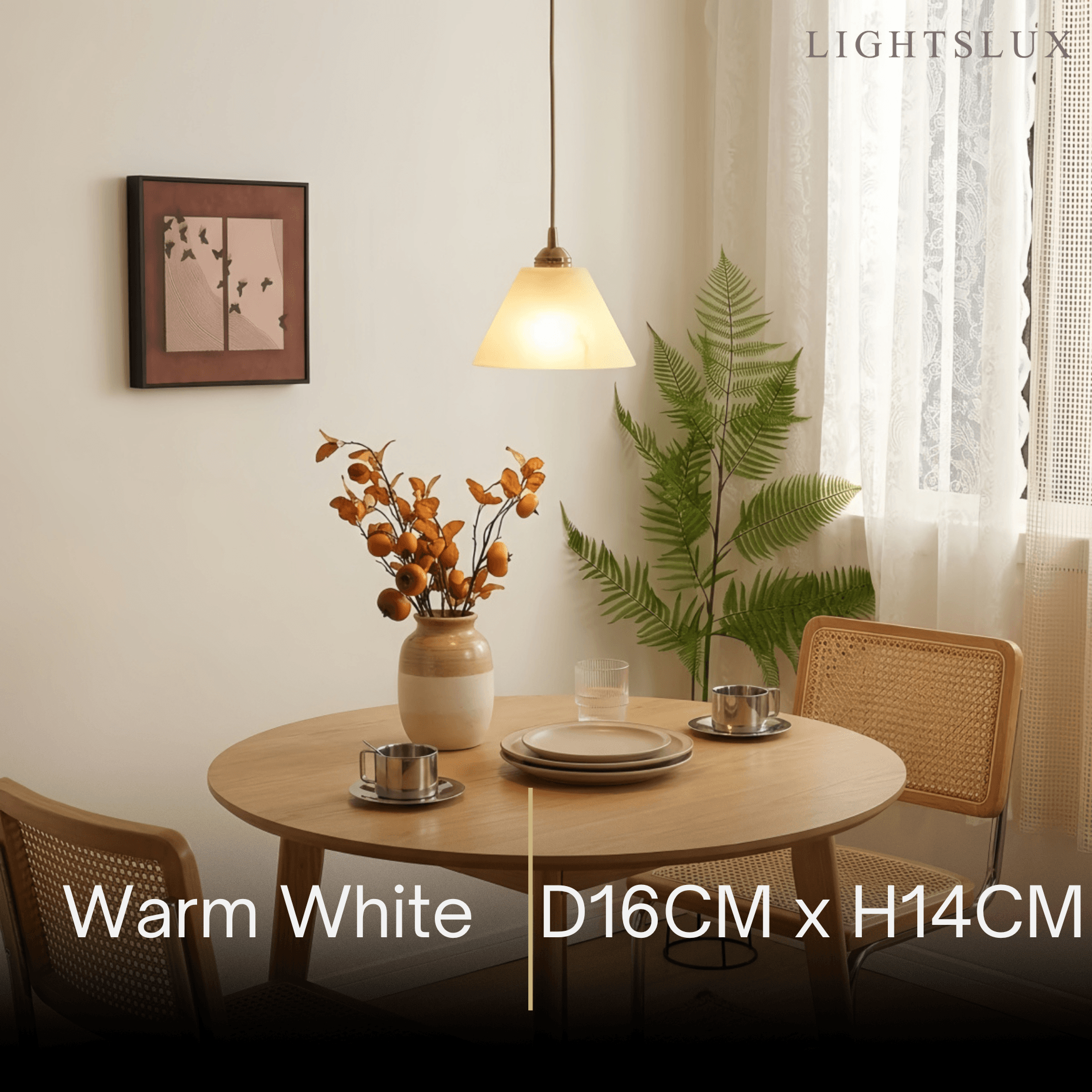 Minimalist Alabaster Pendant Light – White and Brass for Bedroom, Dining Room, Entryway - Flindria