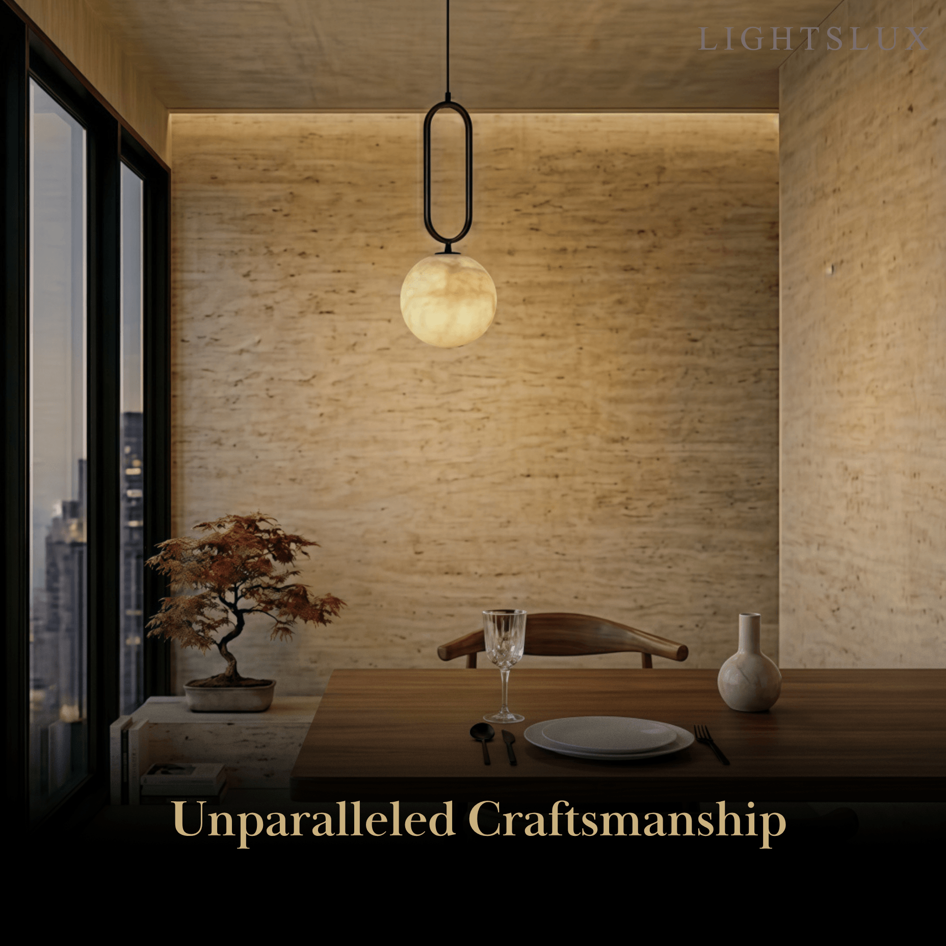 Minimalist Alabaster Pendant Light – White Metal for Kitchen Island, Dining Room and Living Room - Flindria