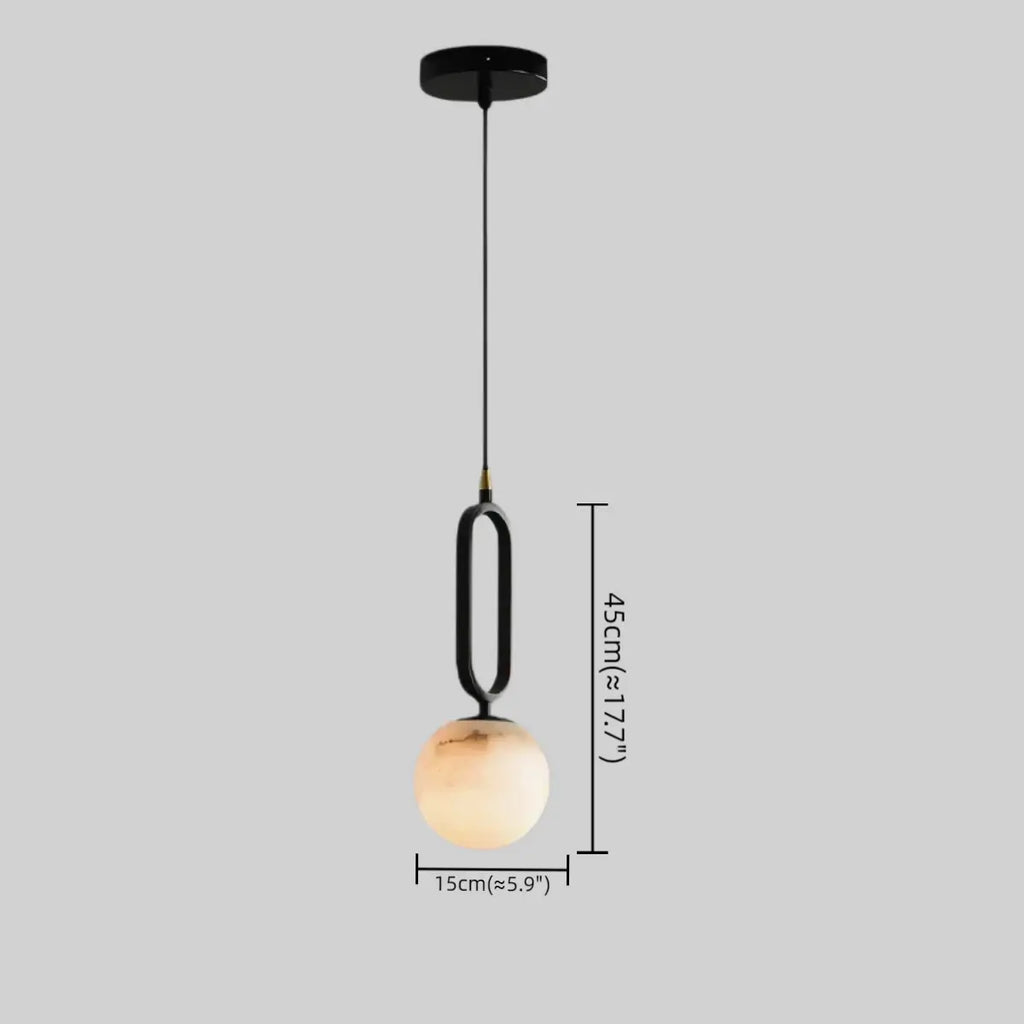 Minimalist Alabaster Pendant Light – White Metal for Kitchen Island, Dining Room and Living Room - Flindria