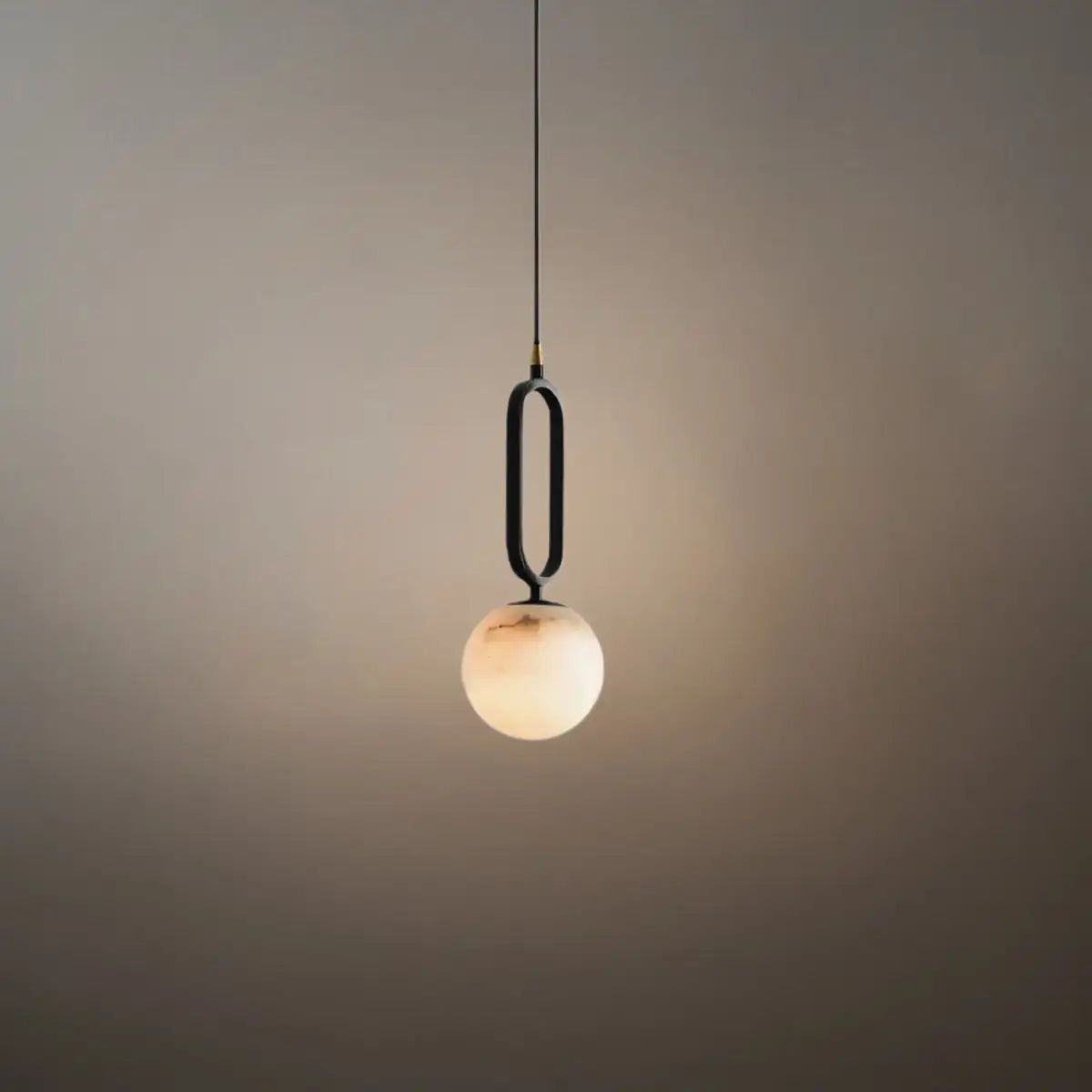 Minimalist Alabaster Pendant Light – White Metal for Kitchen Island, Dining Room and Living Room - Flindria