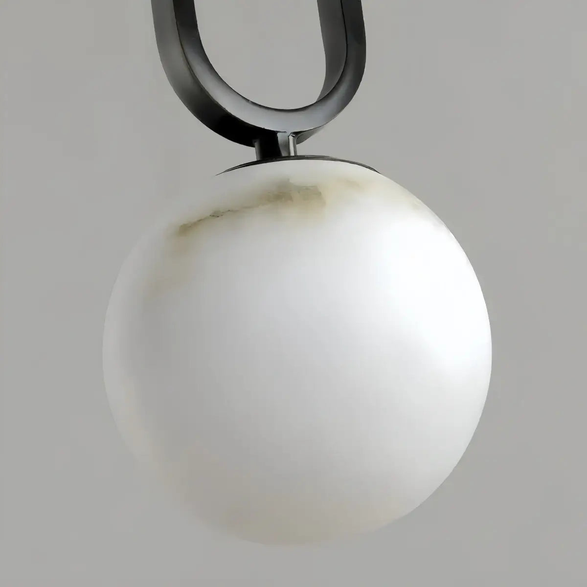 Minimalist Alabaster Pendant Light – White Metal for Kitchen Island, Dining Room and Living Room - Flindria