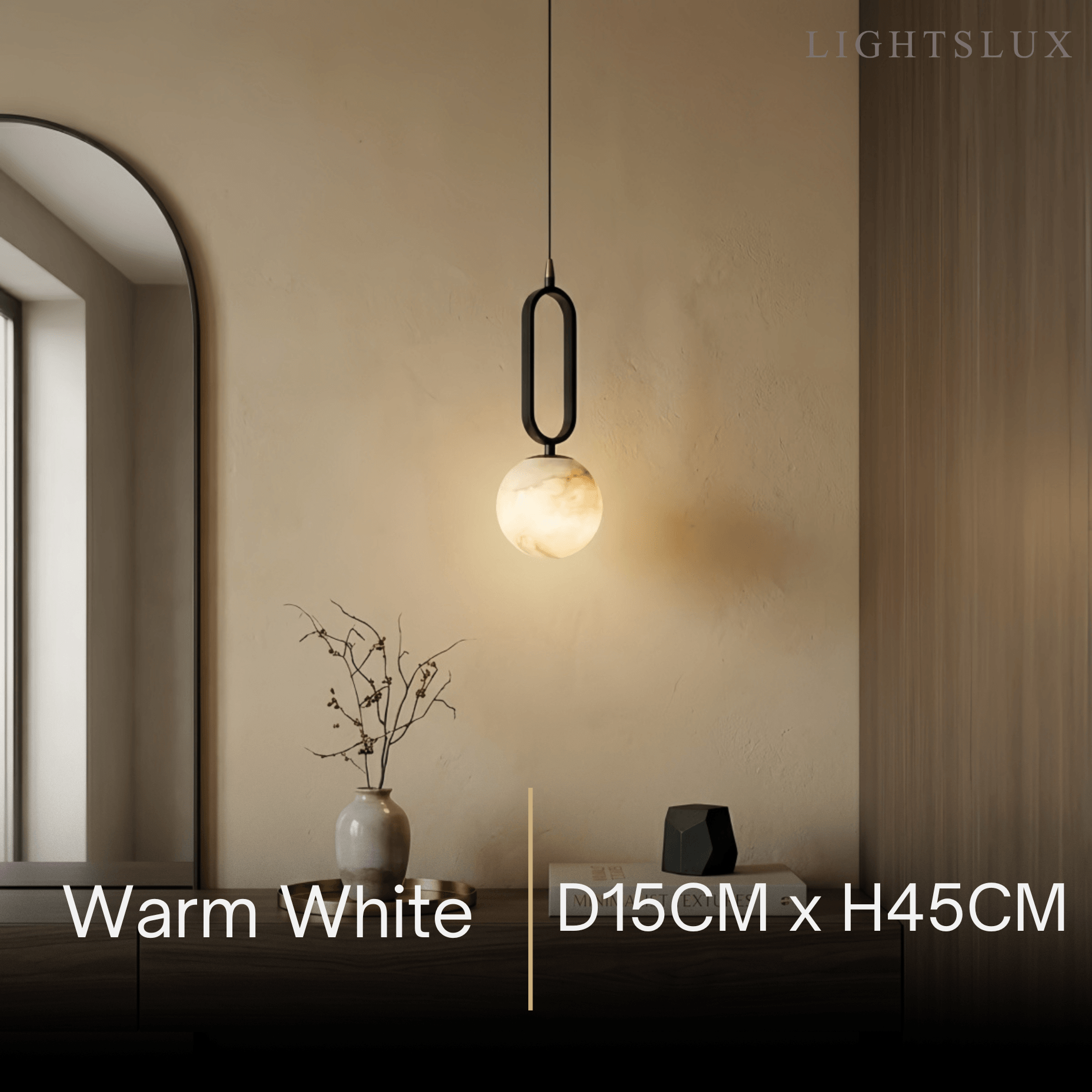 Minimalist Alabaster Pendant Light – White Metal for Kitchen Island, Dining Room and Living Room - Flindria