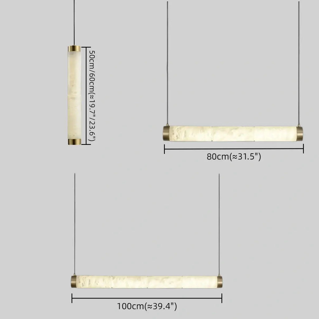 Alabaster Pendant Light – Brass & White for Dining Room, Living Room, Bedroom - Flindria