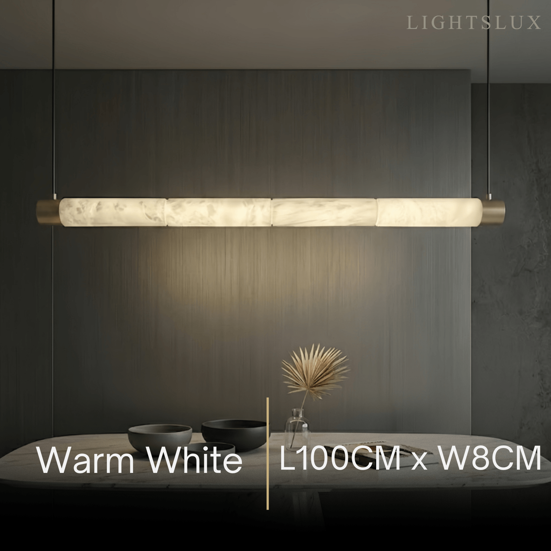 Alabaster Pendant Light – Brass & White for Dining Room, Living Room, Bedroom - Flindria