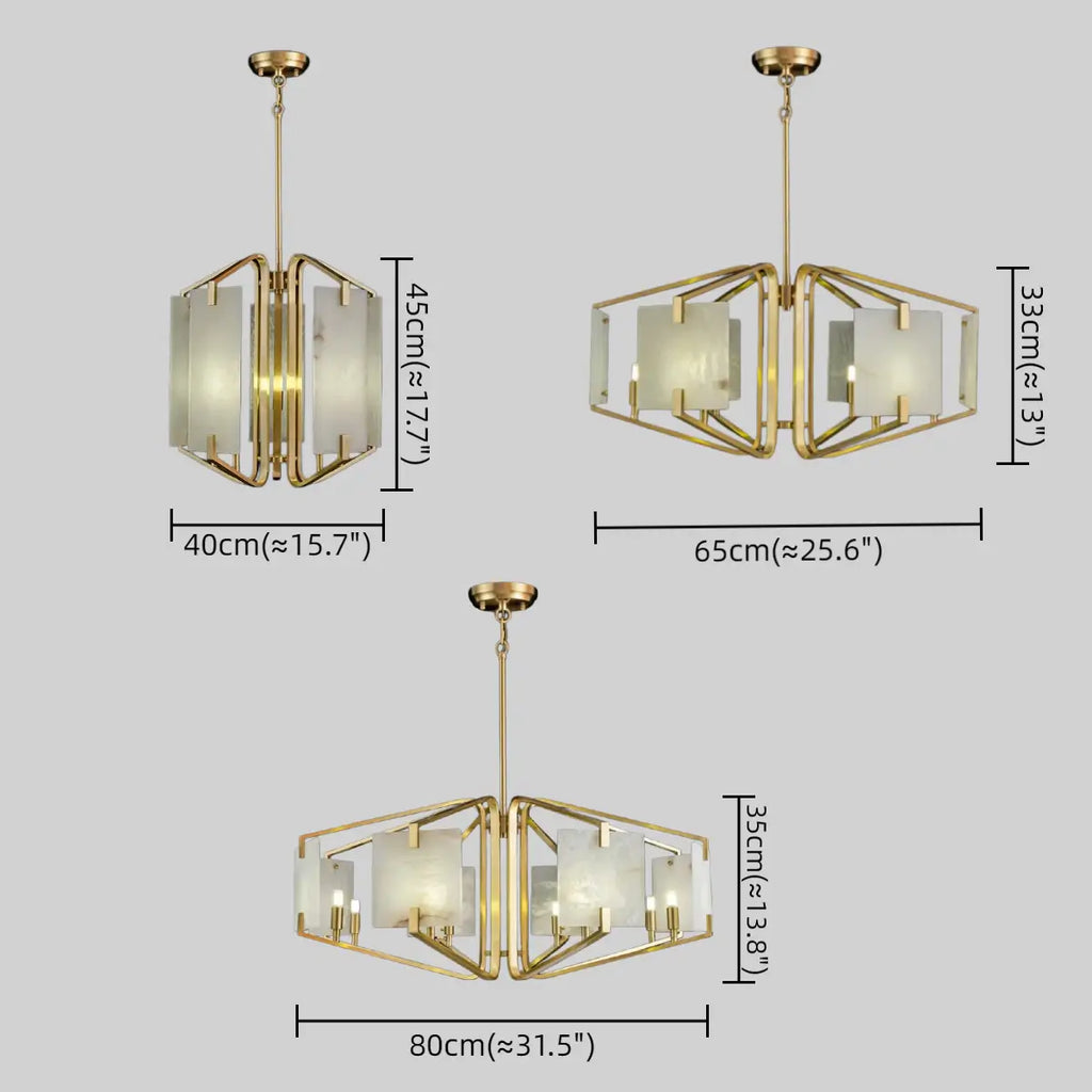 Modern Luxury Chandelier – Brass and Alabaster Brass White for Dining Room, Living Room, Entryway - Flindria