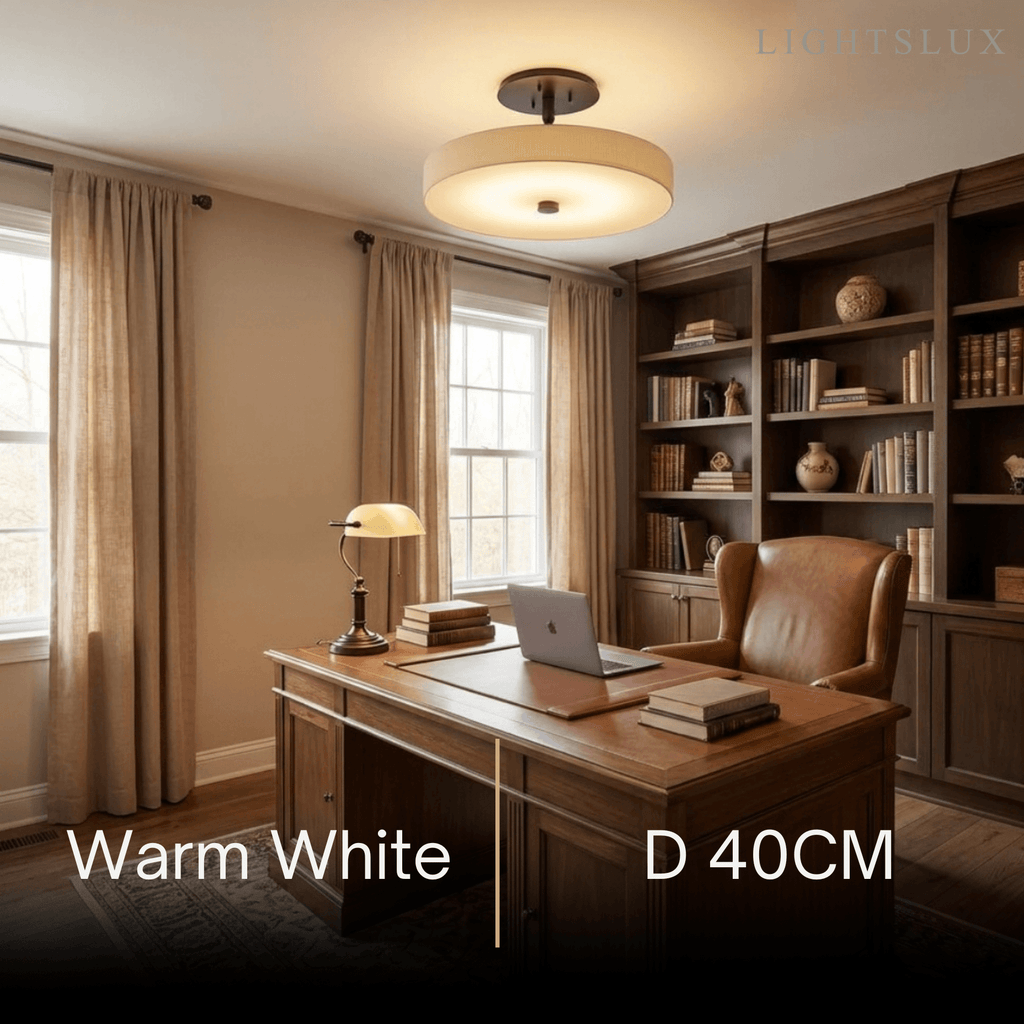 Minimalist Ceiling Light – Alabaster & Brass – White – Living Room, Bedroom & Hallway - Flindria