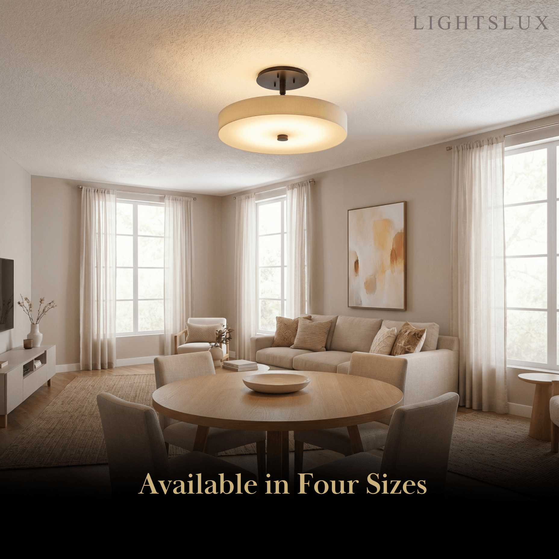 Minimalist Ceiling Light – Alabaster & Brass – White – Living Room, Bedroom & Hallway - Flindria