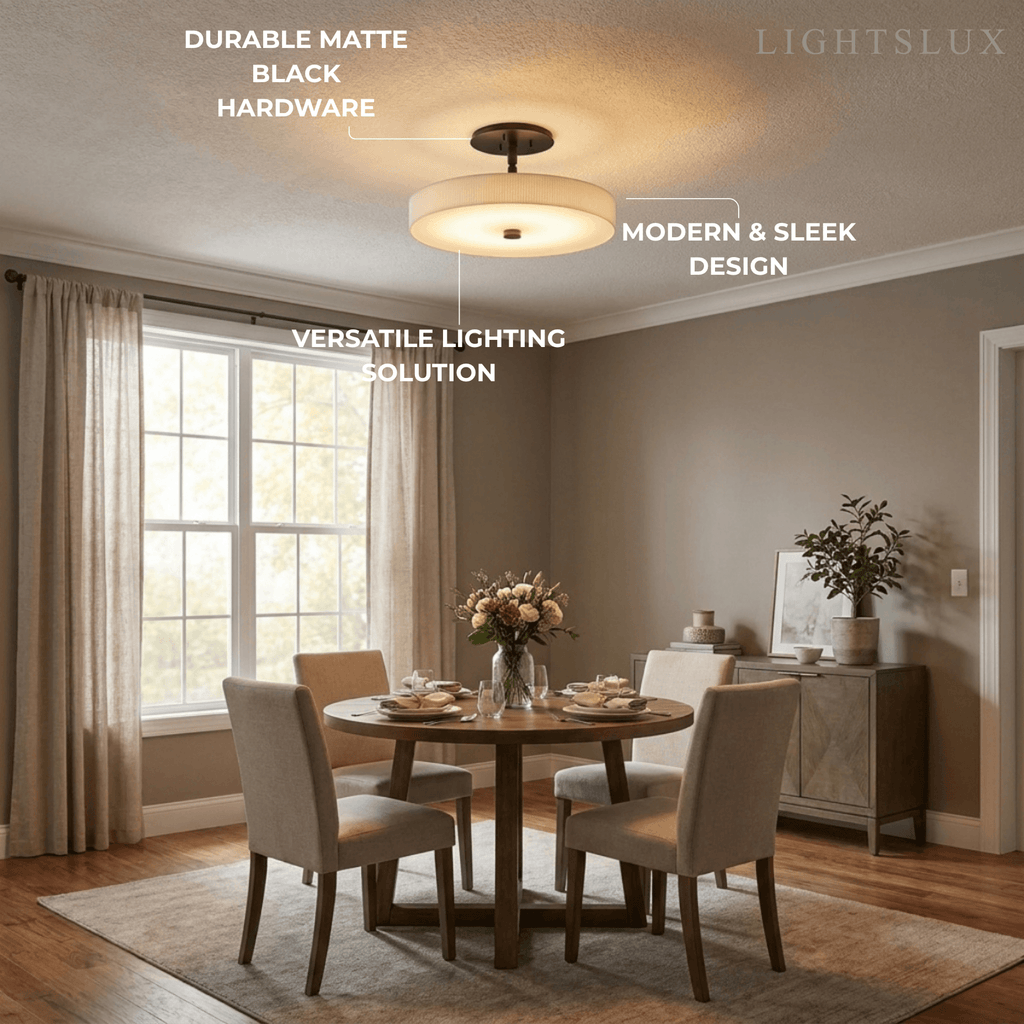 Minimalist Ceiling Light – Alabaster & Brass – White – Living Room, Bedroom & Hallway - Flindria