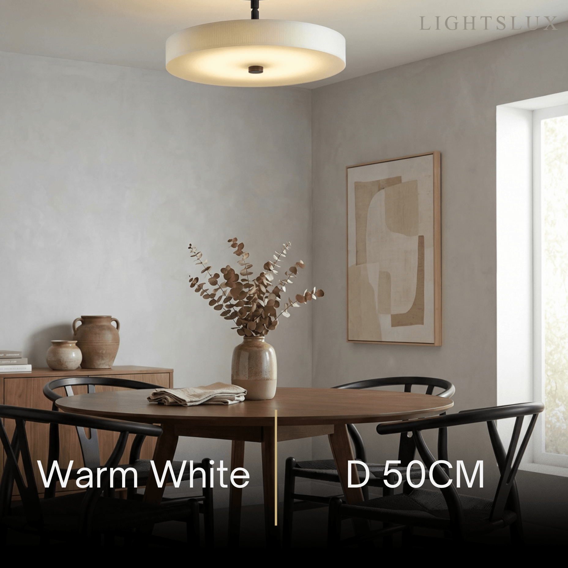 Minimalist Ceiling Light – Alabaster & Brass – White – Living Room, Bedroom & Hallway - Flindria