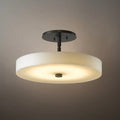 Minimalist Ceiling Light – Alabaster & Brass – White – Living Room, Bedroom & Hallway - Flindria