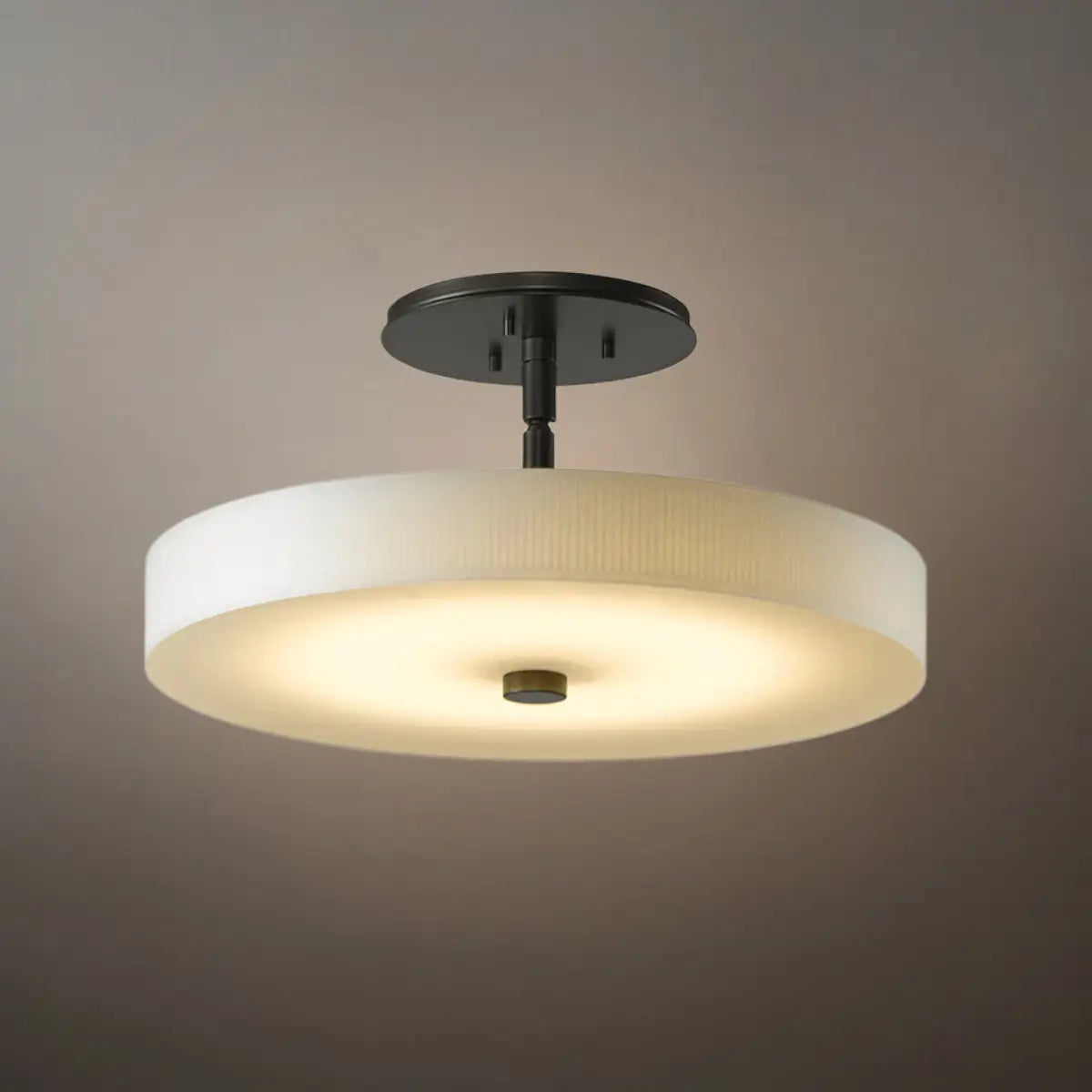Minimalist Ceiling Light – Alabaster & Brass – White – Living Room, Bedroom & Hallway - Flindria