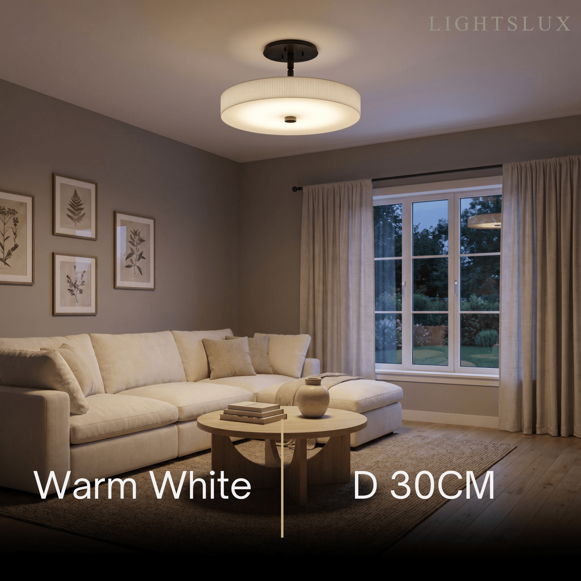 Minimalist Ceiling Light – Alabaster & Brass – White – Living Room, Bedroom & Hallway - Flindria