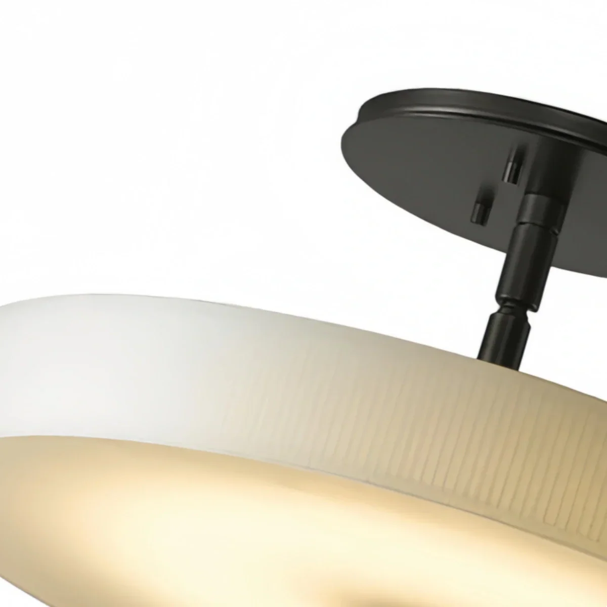 Minimalist Ceiling Light – Alabaster & Brass – White – Living Room, Bedroom & Hallway - Flindria