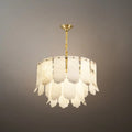 Modern Luxury Chandelier – Brass Alabaster for Dining Room, Living Room and Foyer - Flindria