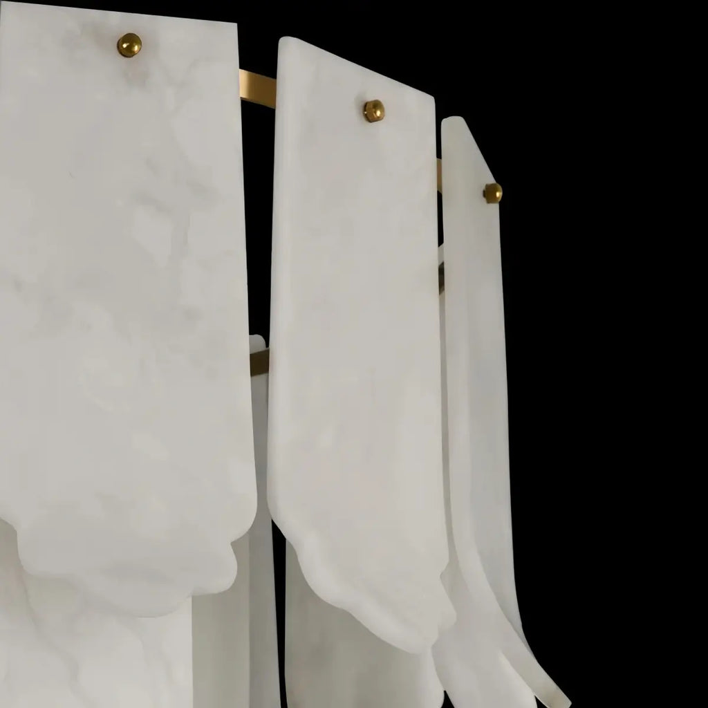 Modern Luxury Chandelier – Brass Alabaster for Dining Room, Living Room and Foyer - Flindria