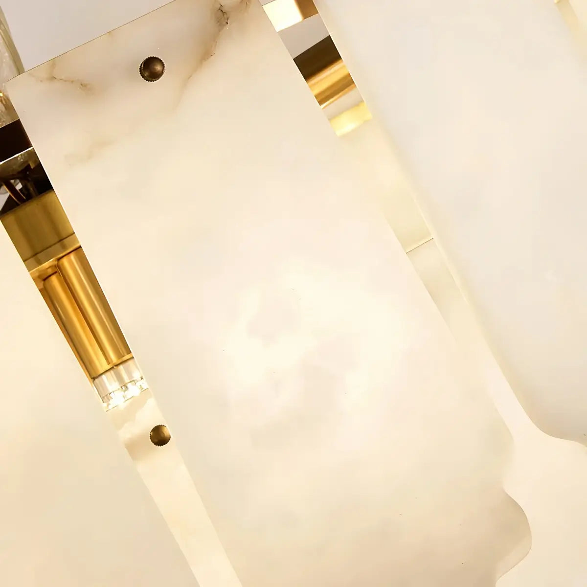 Modern Luxury Chandelier – Brass Alabaster for Dining Room, Living Room and Foyer - Flindria