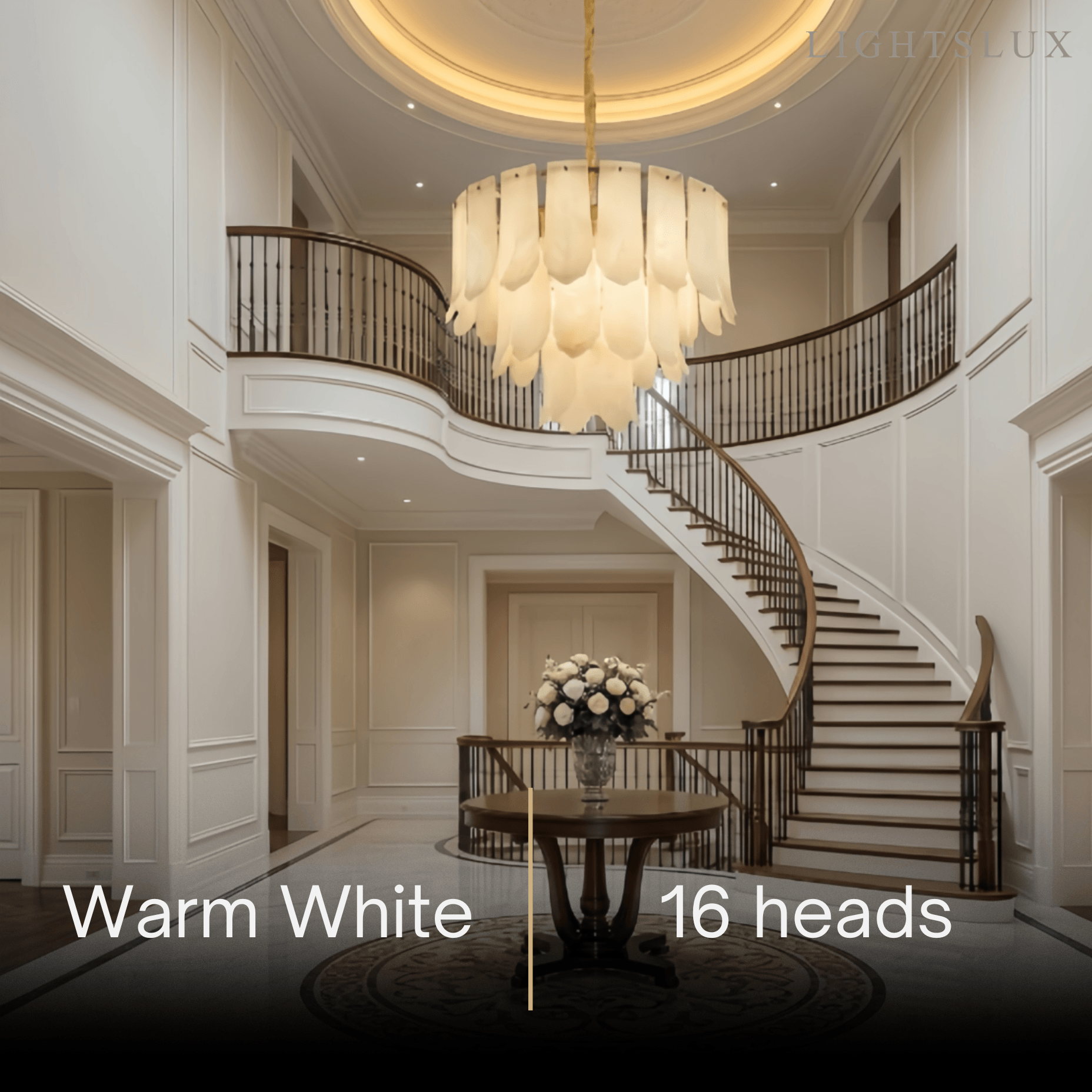 Modern Luxury Chandelier – Brass Alabaster for Dining Room, Living Room and Foyer - Flindria