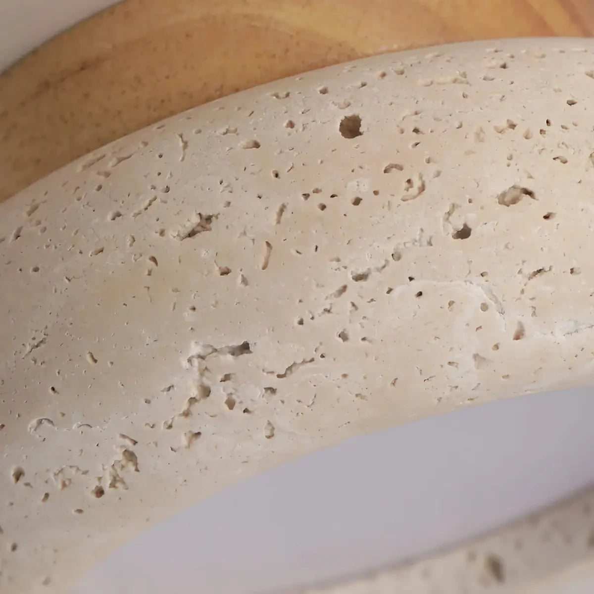Lámpara de techo estilo japonés de travertino – Montaje empotrado de madera natural para sala, comedor y dormitorio - Flindria