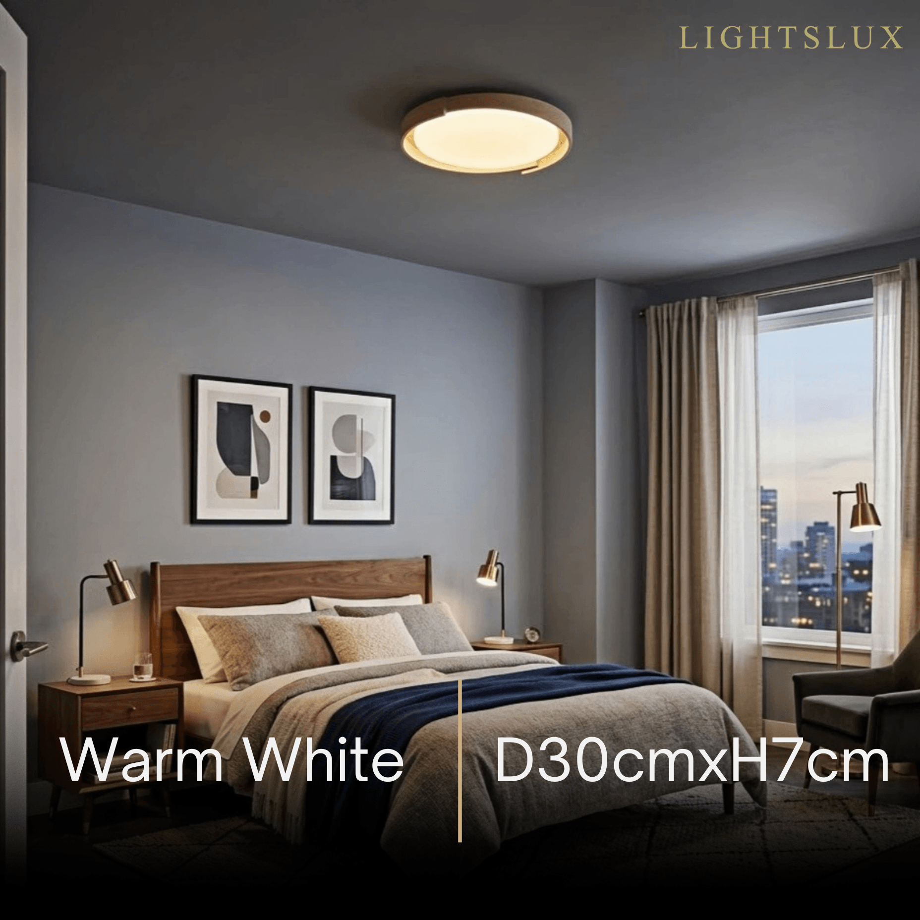 Minimalist Round Travertine Ceiling Light -- Beige or White for Bathroom & Covered Outdoor - Flindria