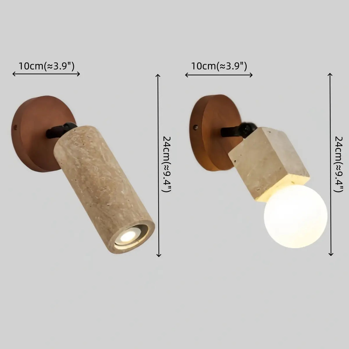 Lámpara colgante natural de travertino -- Nogal beige para sala de estar comedor - Flindria