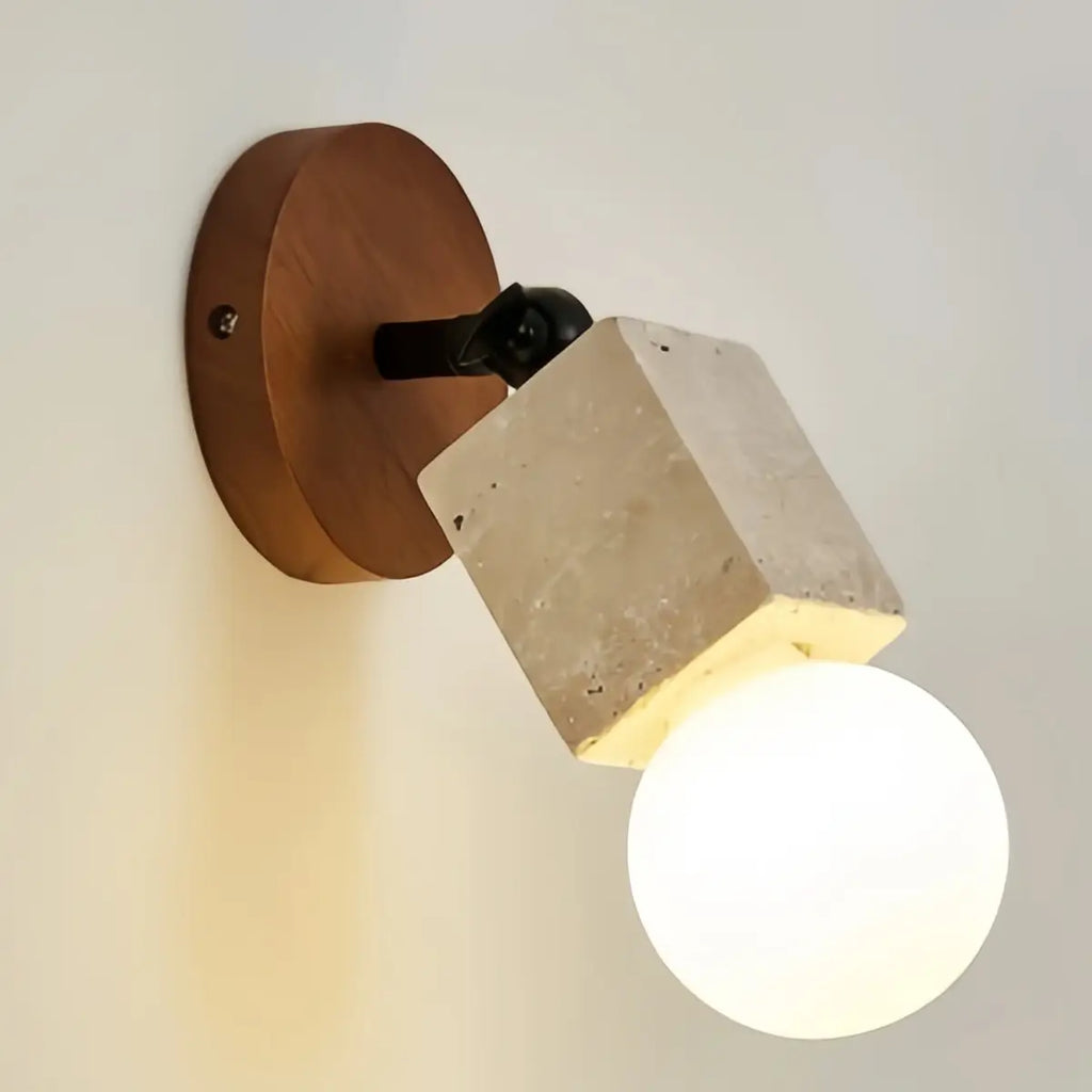 Lámpara colgante natural de travertino -- Nogal beige para sala de estar comedor - Flindria