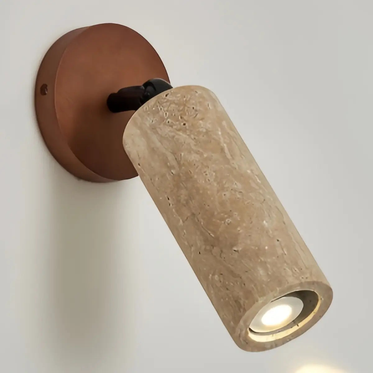 Lámpara colgante natural de travertino -- Nogal beige para sala de estar comedor - Flindria