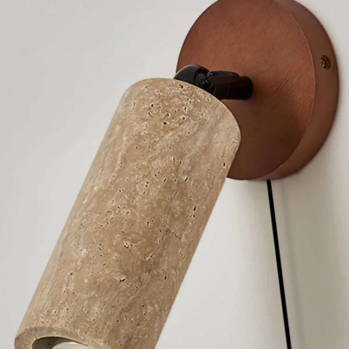 Lámpara colgante natural de travertino -- Nogal beige para sala de estar comedor - Flindria