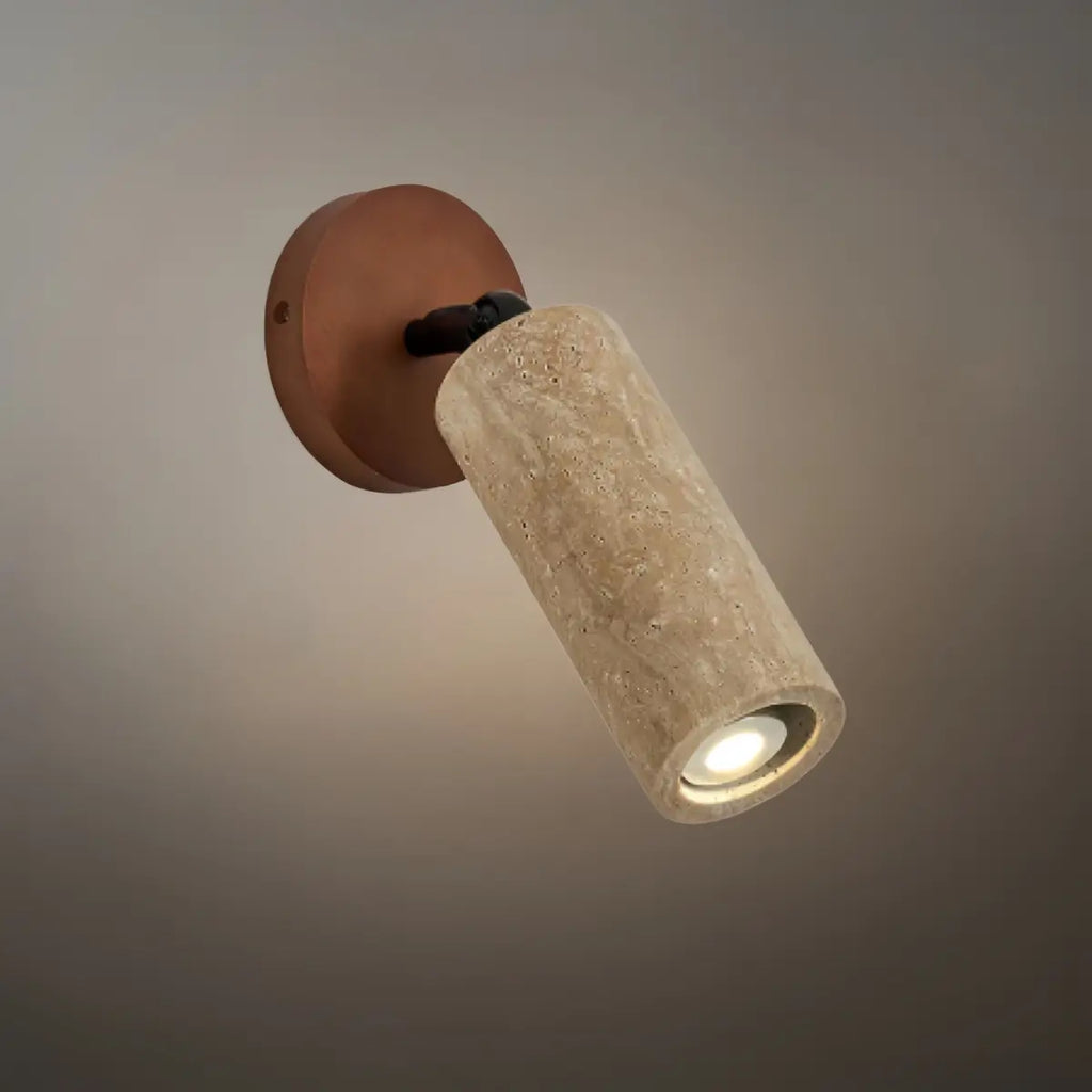 Lámpara colgante natural de travertino -- Nogal beige para sala de estar comedor - Flindria