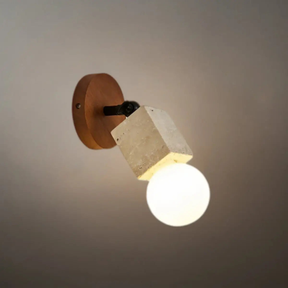 Lámpara colgante natural de travertino -- Nogal beige para sala de estar comedor - Flindria