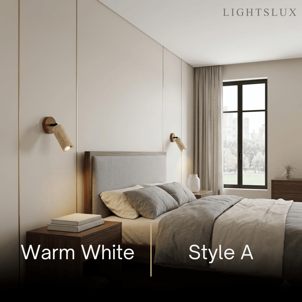 Lámpara colgante natural de travertino -- Nogal beige para sala de estar comedor - Flindria