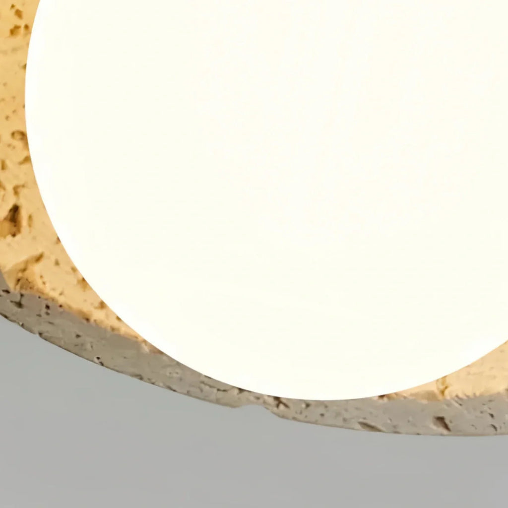 Natural Pendant Light -- Wood Travertine Glass for Living Room Dining Room - Flindria