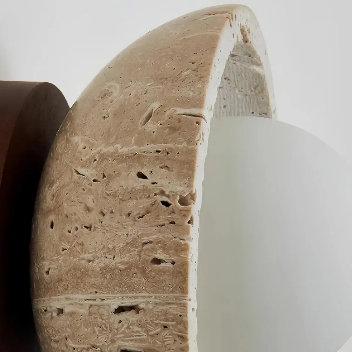 Natural Pendant Light -- Wood Travertine Glass for Living Room Dining Room - Flindria