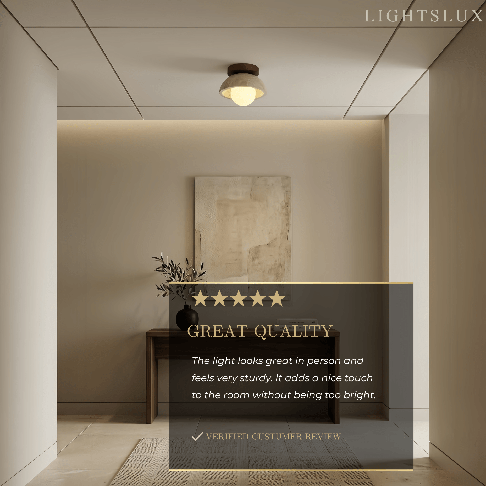 Natural Pendant Light -- Wood Travertine Glass for Living Room Dining Room - Flindria