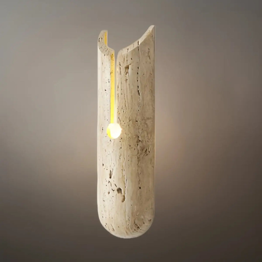 Natural Travertine Wall Light -- Beige for Hallway Bedroom Living Room Dining Room - Flindria