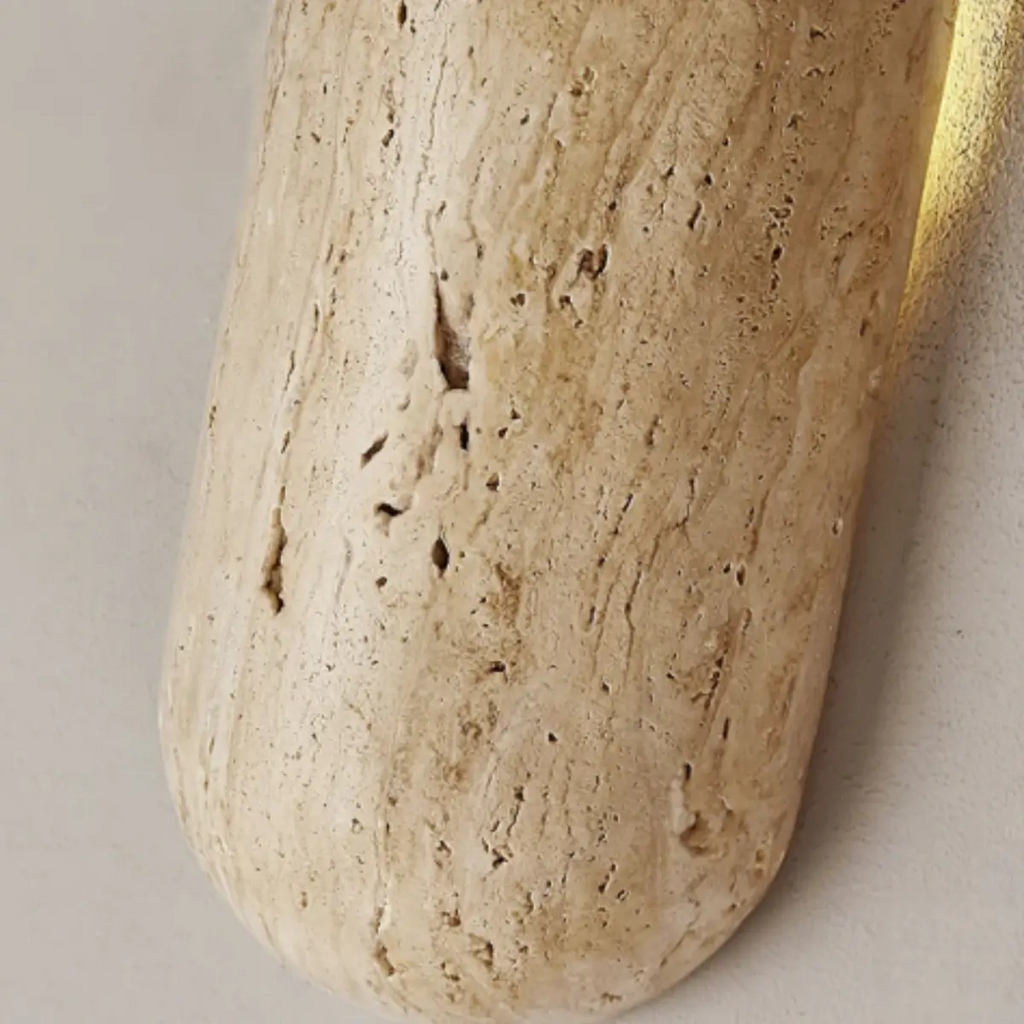 Natural Travertine Wall Light -- Beige for Hallway Bedroom Living Room Dining Room - Flindria