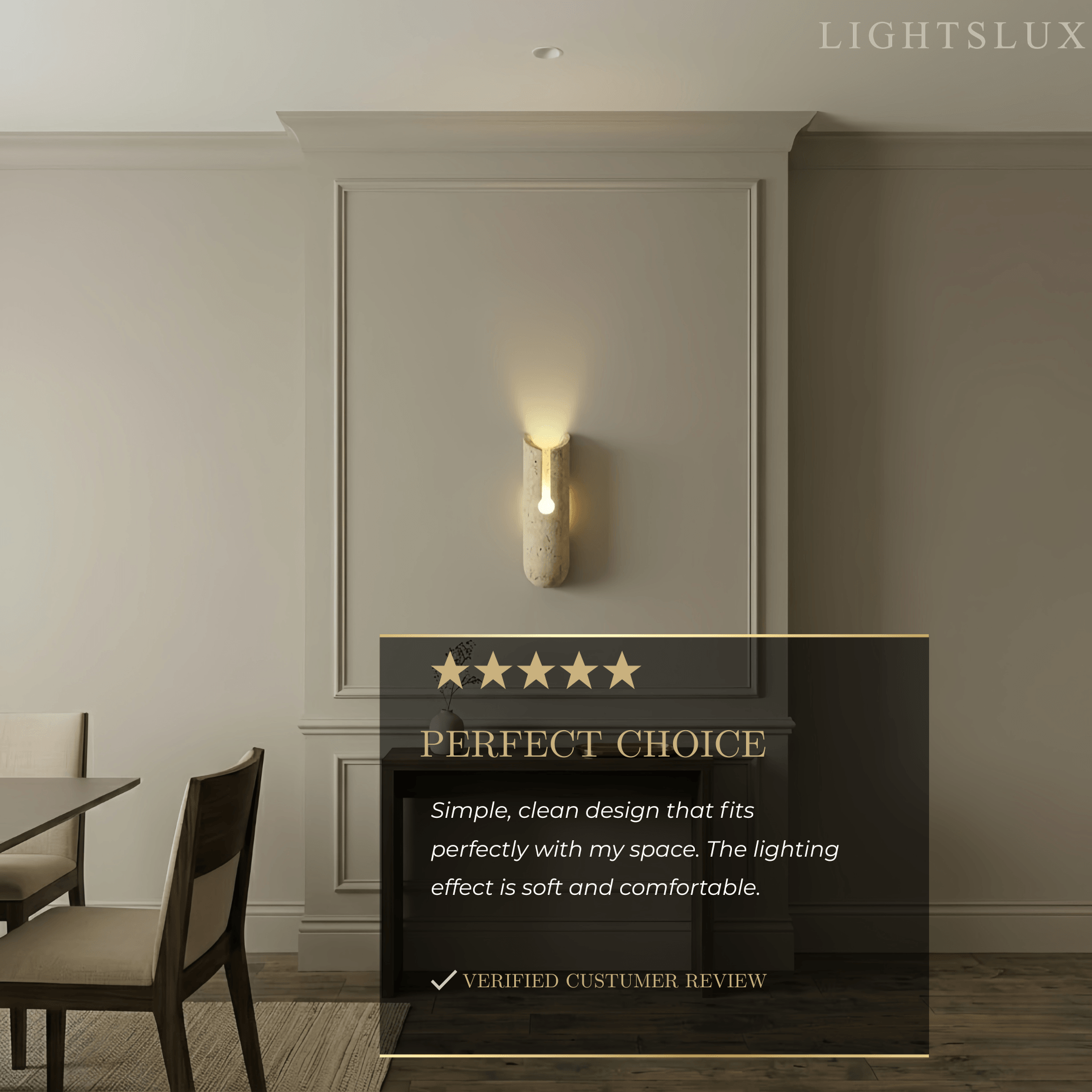Natural Travertine Wall Light -- Beige for Hallway Bedroom Living Room Dining Room - Flindria
