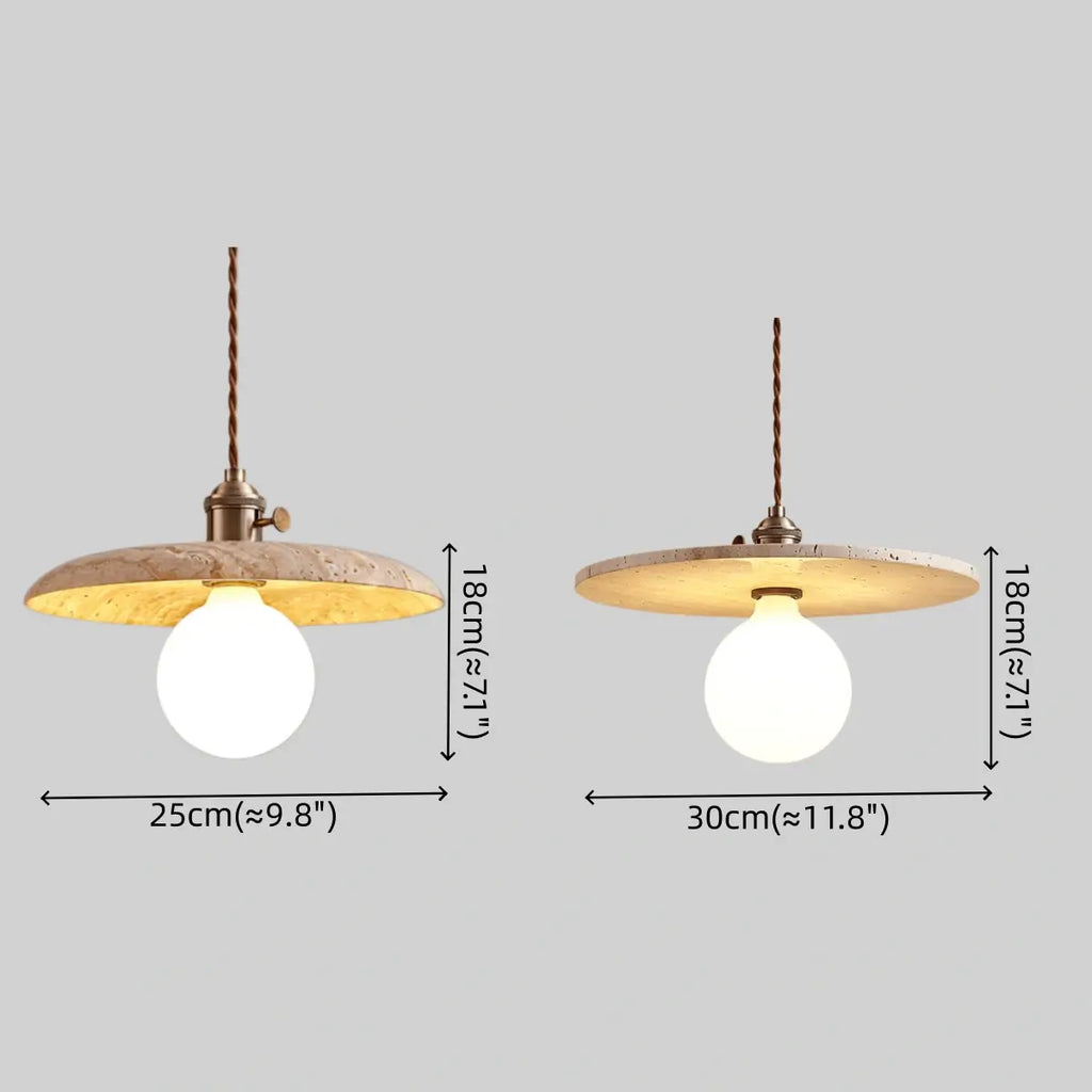 Natural Travertine Pendant Light -- Beige Gold White for Dining Room Kitchen Island Living Room - Flindria
