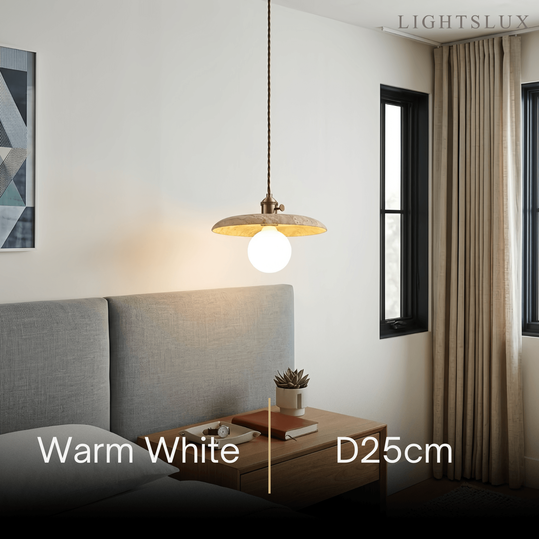 Natural Travertine Pendant Light -- Beige Gold White for Dining Room Kitchen Island Living Room - Flindria