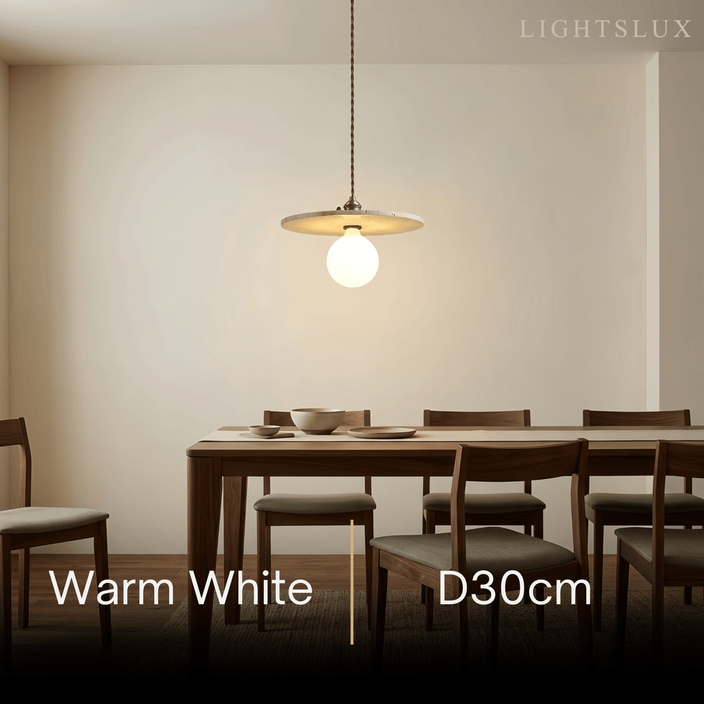Natural Travertine Pendant Light -- Beige Gold White for Dining Room Kitchen Island Living Room - Flindria