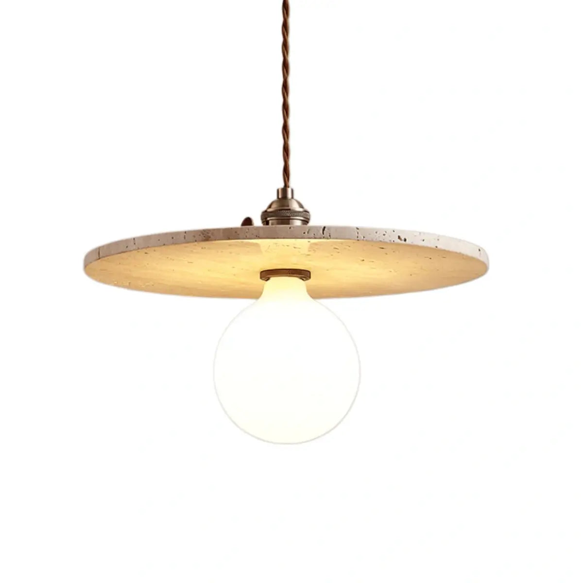 Natural Travertine Pendant Light -- Beige Gold White for Dining Room Kitchen Island Living Room - Flindria
