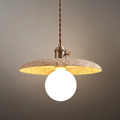 Natural Travertine Pendant Light -- Beige Gold White for Dining Room Kitchen Island Living Room - Flindria