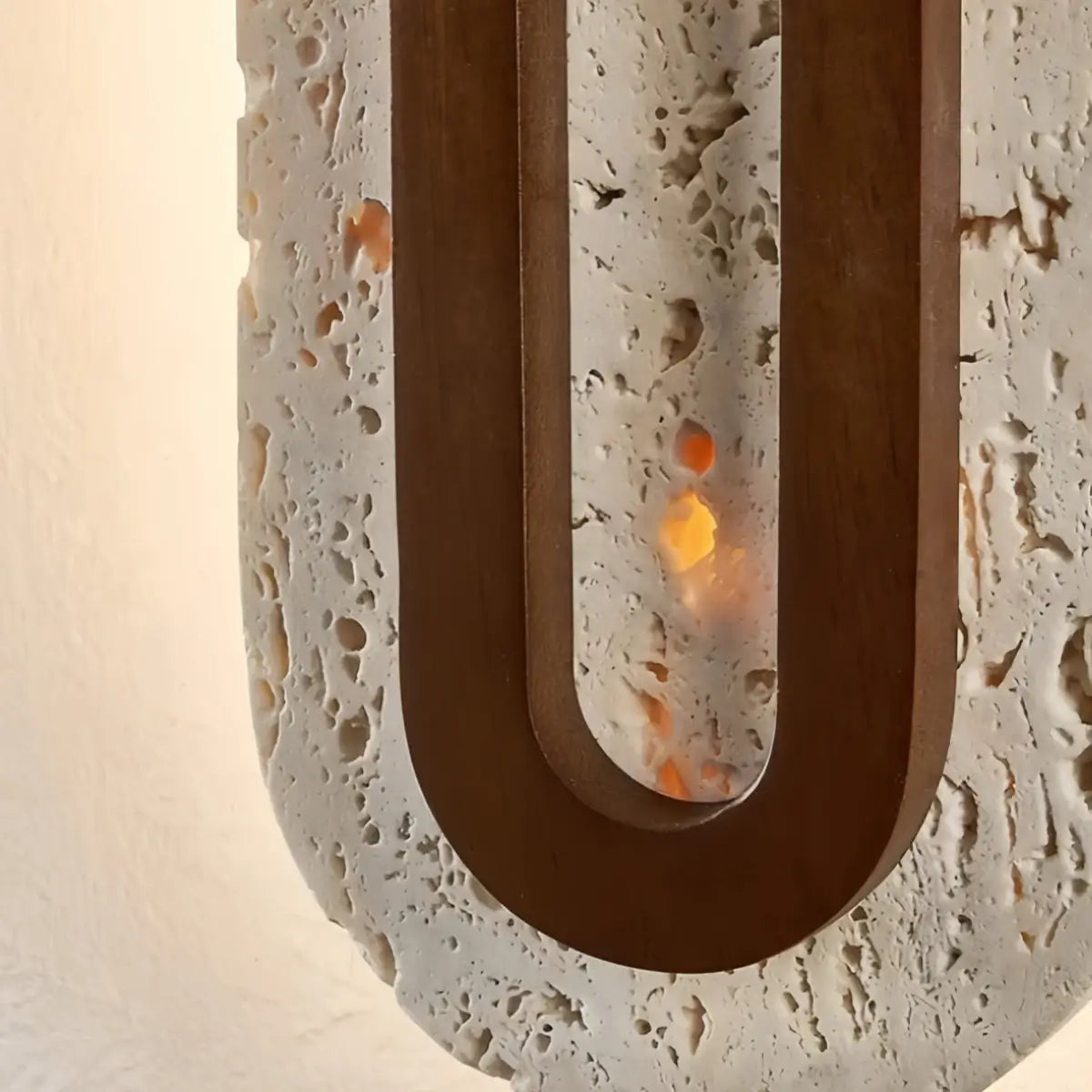 Natural Travertine Wall Light -- Beige Walnut for Hallway Bedroom Living Room Entryway - Flindria
