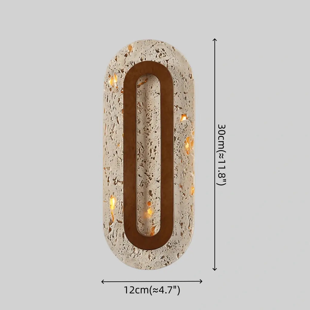 Natural Travertine Wall Light -- Beige Walnut for Hallway Bedroom Living Room Entryway - Flindria