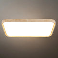 Lámpara de techo moderna de travertino – Beige blanco rectangular para sala de estar y comedor - Flindria
