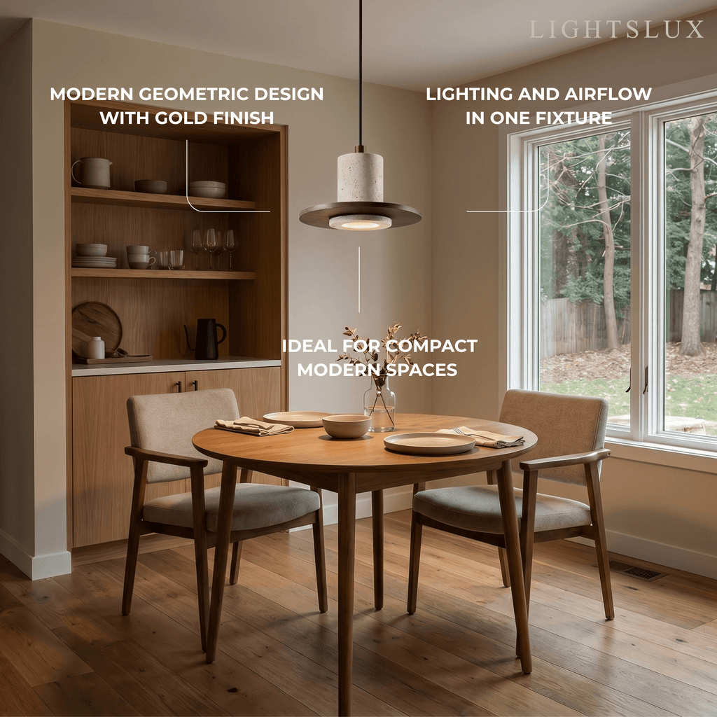 Natural Travertine Pendant Light -- Beige Walnut for Dining Room Kitchen Island Living Room - Flindria