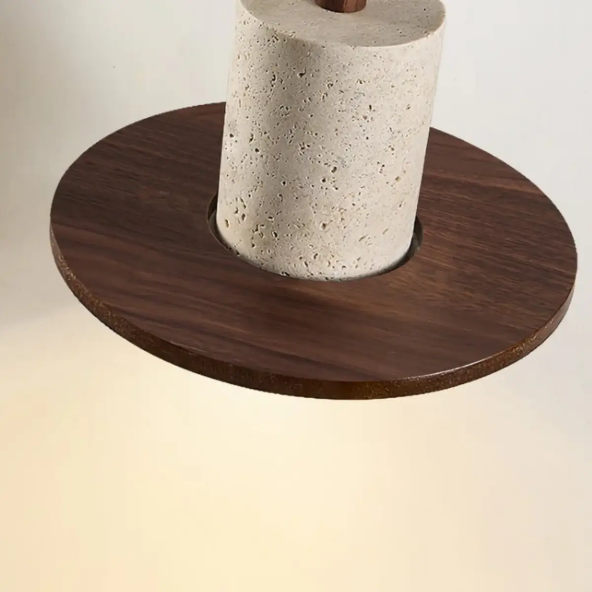 Natural Travertine Pendant Light -- Beige Walnut for Dining Room Kitchen Island Living Room - Flindria
