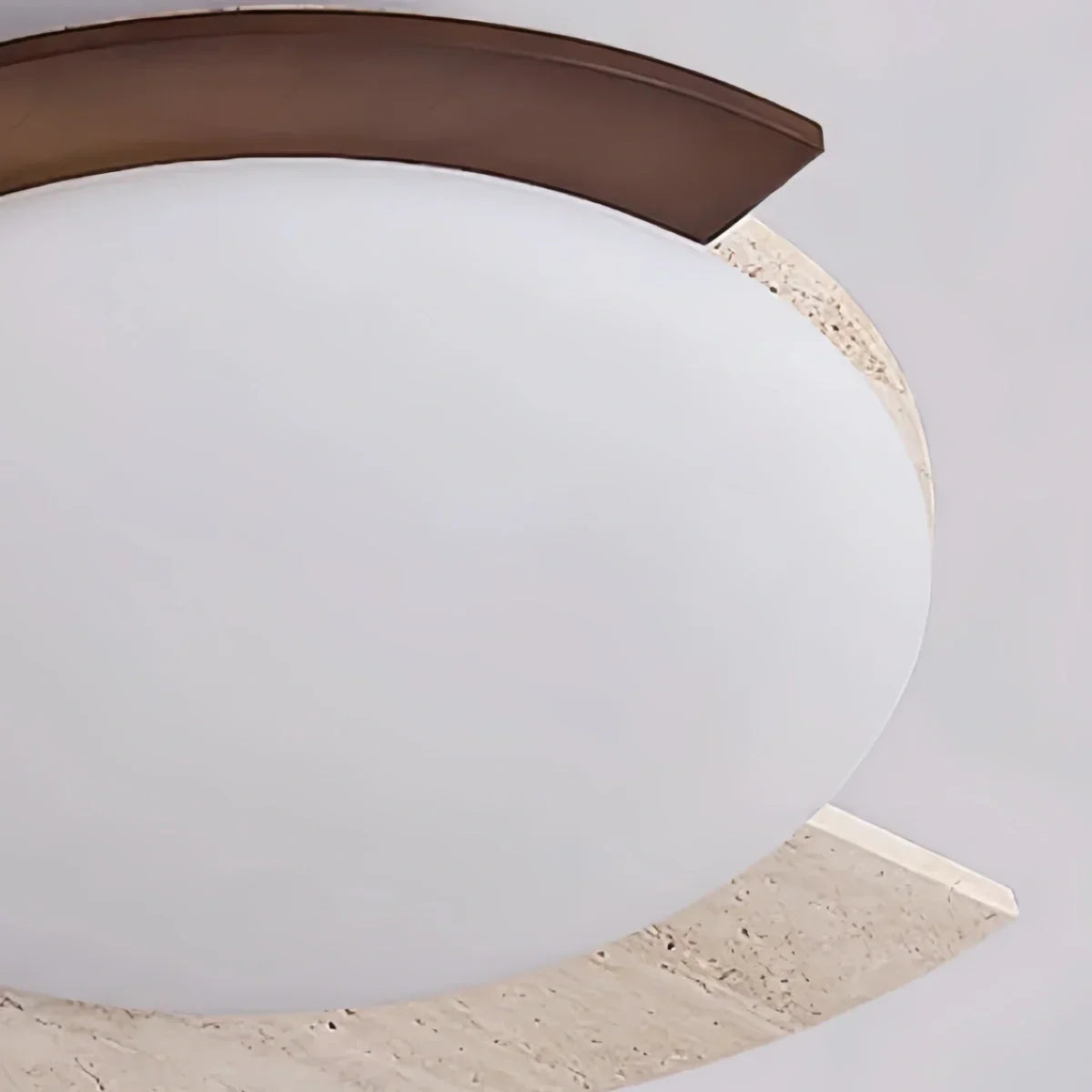Lámpara de techo natural de travertino -- Beige nogal para sala de estar comedor dormitorio - Flindria