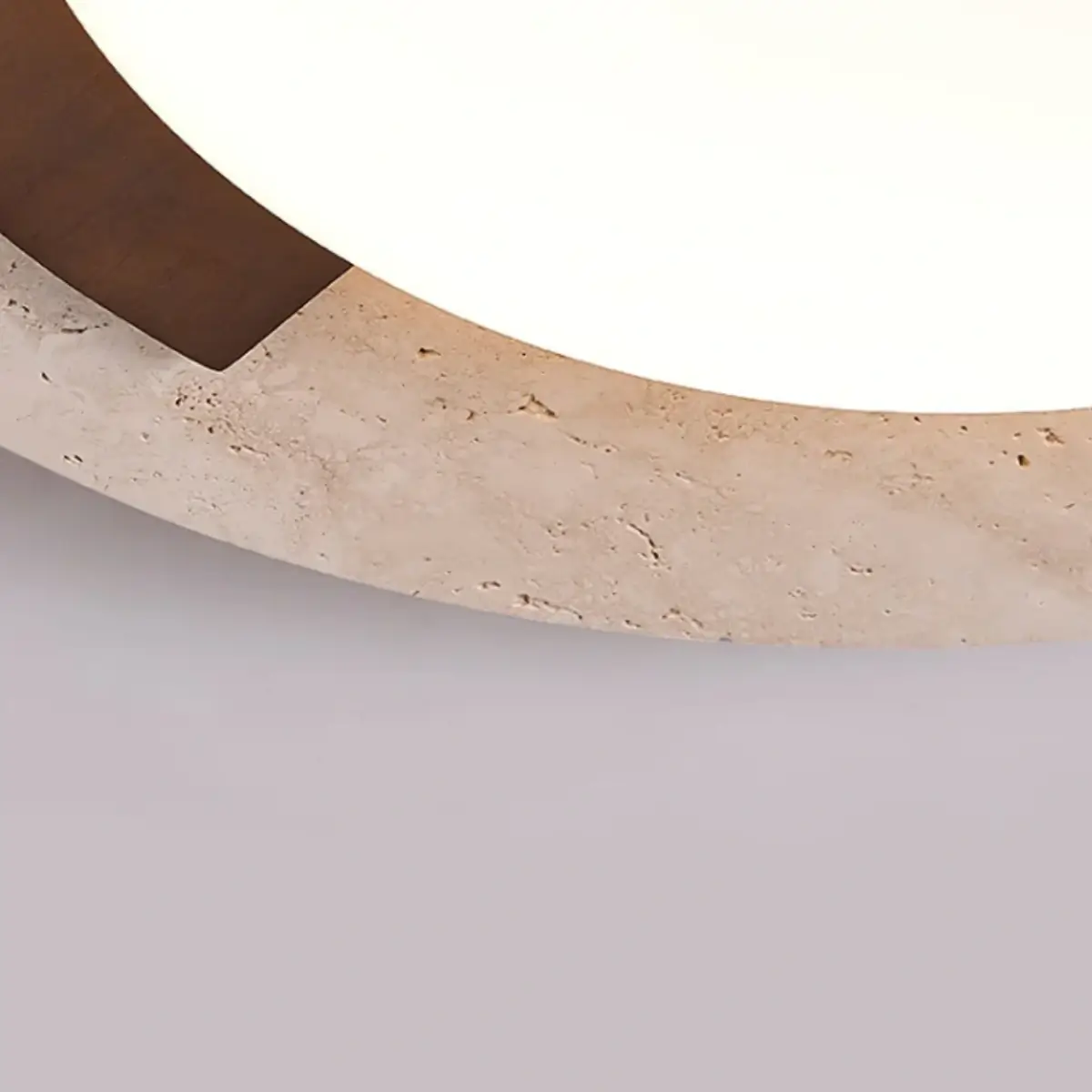 Lámpara de techo natural de travertino -- Beige nogal para sala de estar comedor dormitorio - Flindria