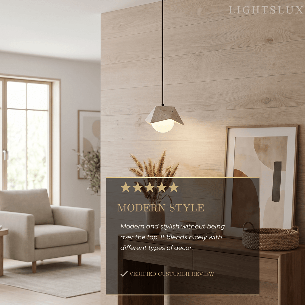 Modern Travertine Pendant Light -- Beige for Kitchen Island Dining Table Hallway Entry - Flindria