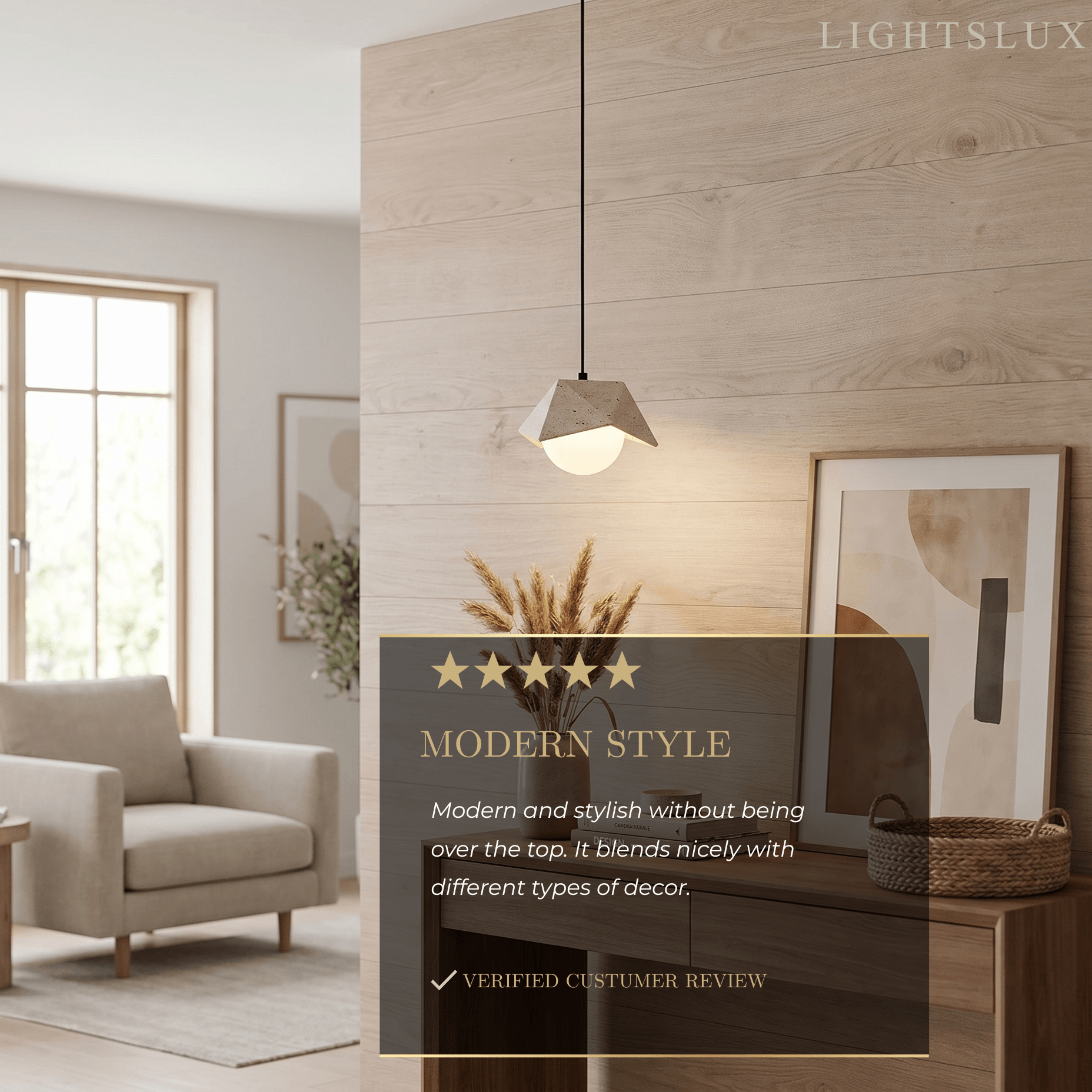 Modern Travertine Pendant Light -- Beige for Kitchen Island Dining Table Hallway Entry - Flindria
